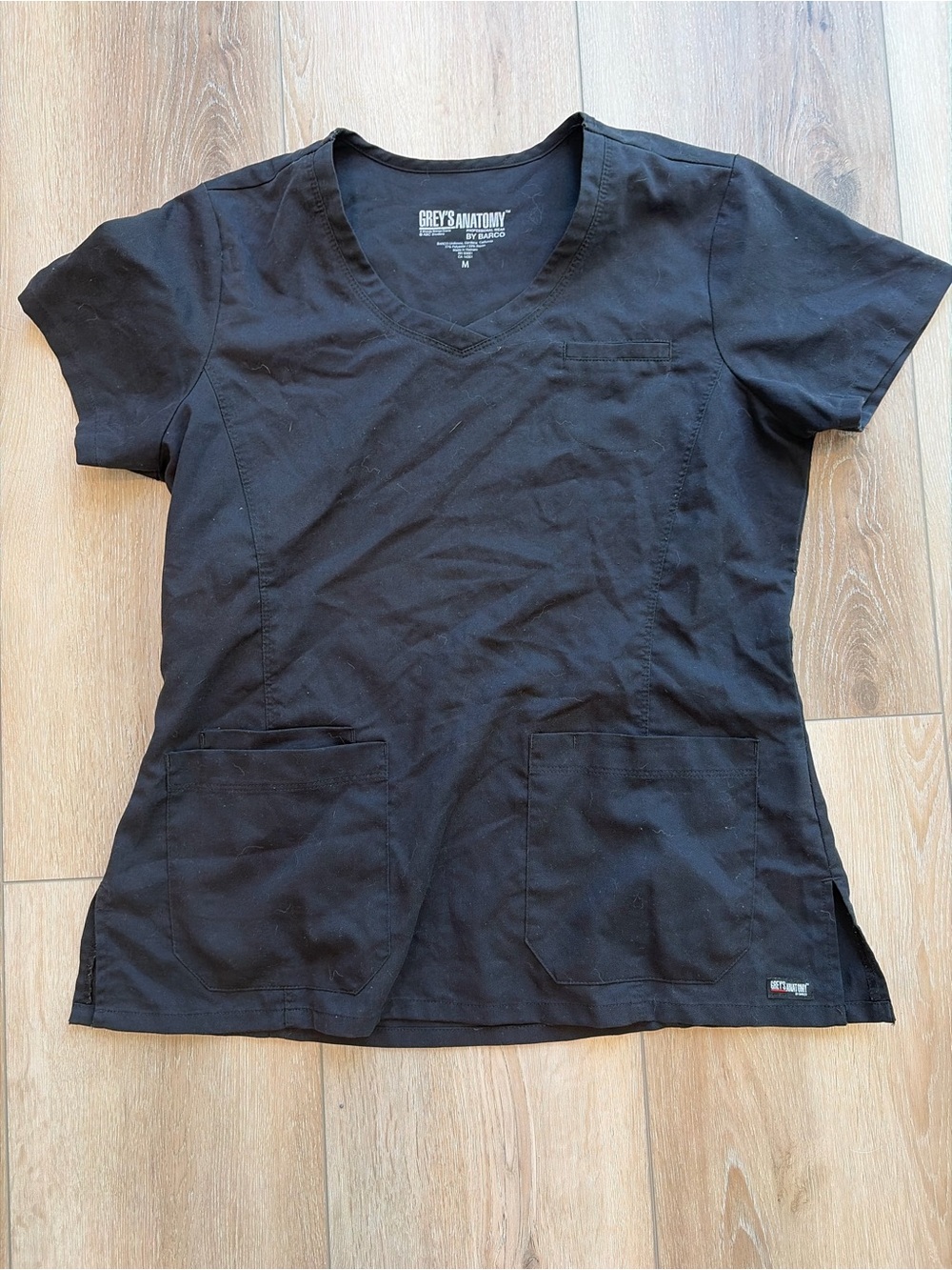 Barco Uniforms Black V-Neck Scrub Top with Front Pockets
